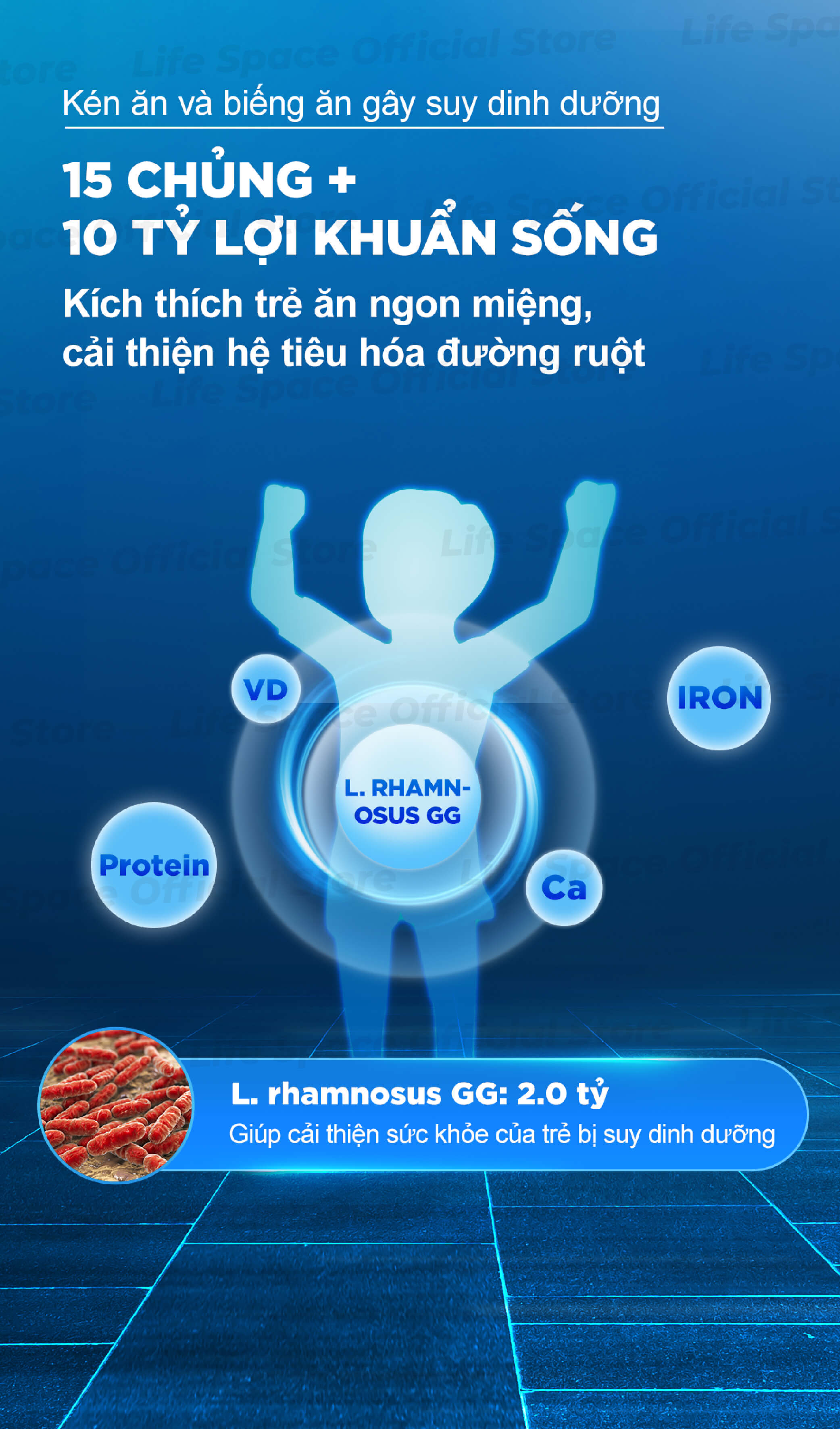 Mô tả Men vi sinh Life Space Powder For Children giúp hỗ trợ tốt cho tiêu hóa, hỗ trợ tăng cường sức đề kháng cho bé 3-12 tuổi - 2