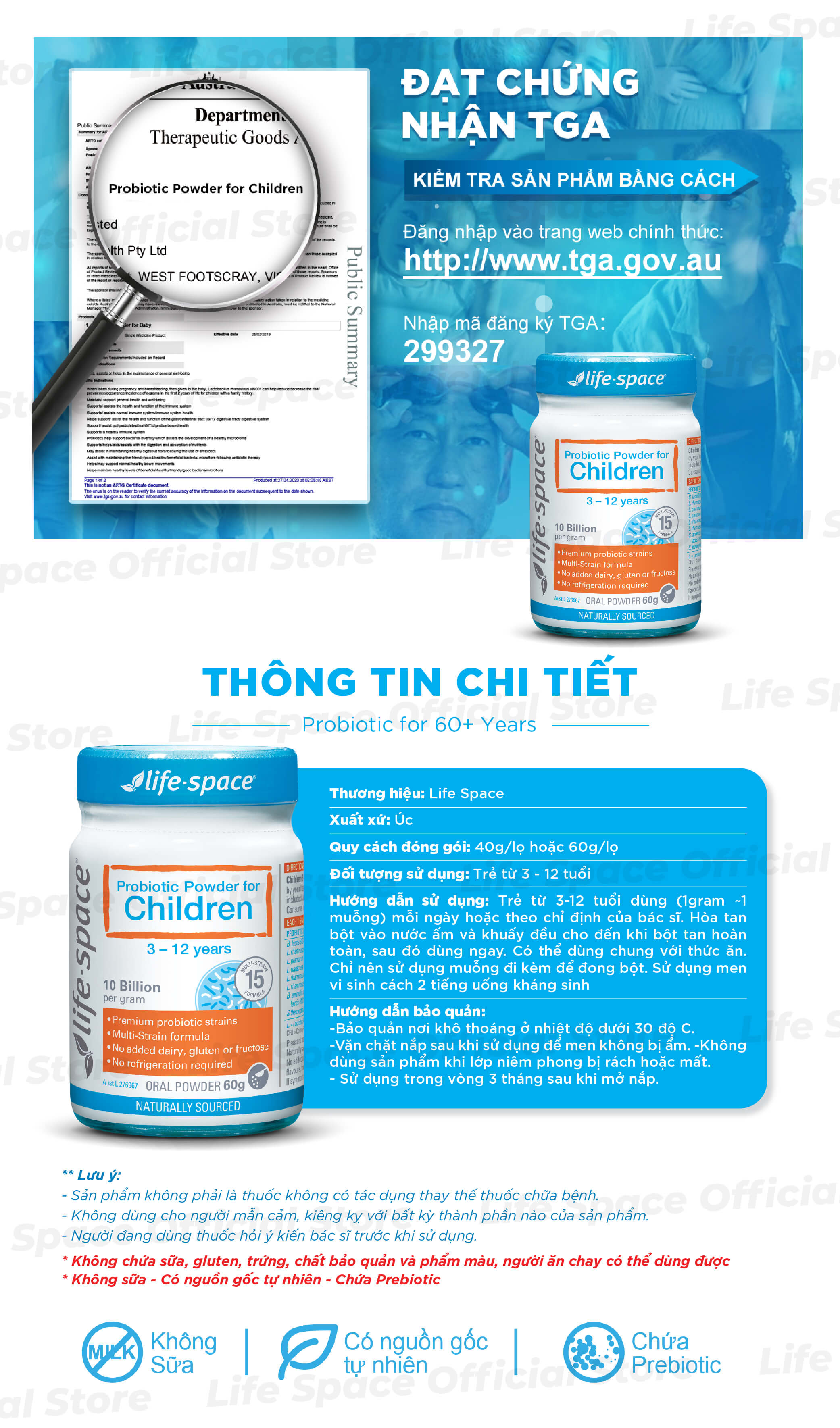 Mô tả Men vi sinh Life Space Powder For Children giúp hỗ trợ tốt cho tiêu hóa, hỗ trợ tăng cường sức đề kháng cho bé 3-12 tuổi - 7