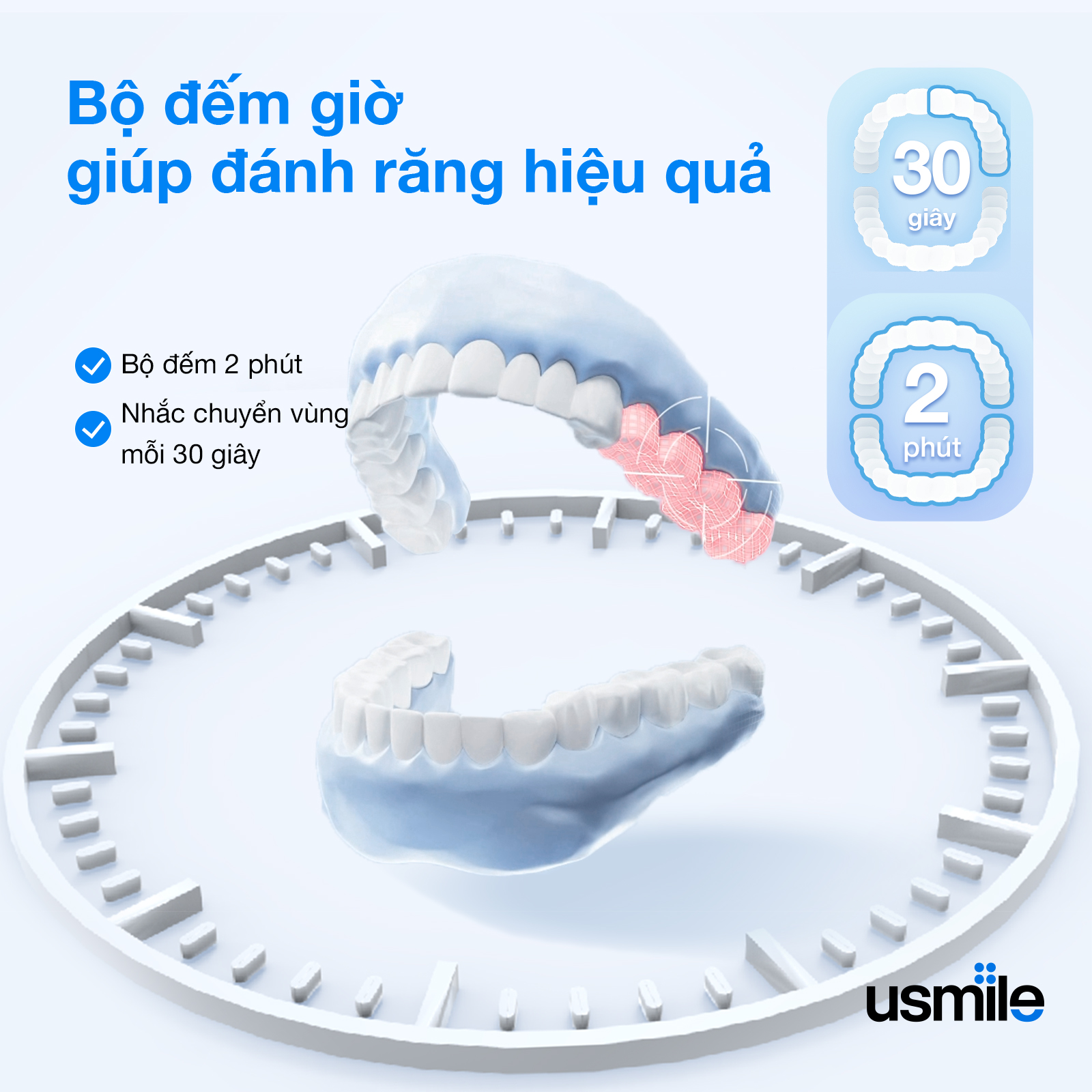 Mô tả Bàn chải điện sóng âm thông minh usmile Y10 - Bảo hành 12 tháng - 7