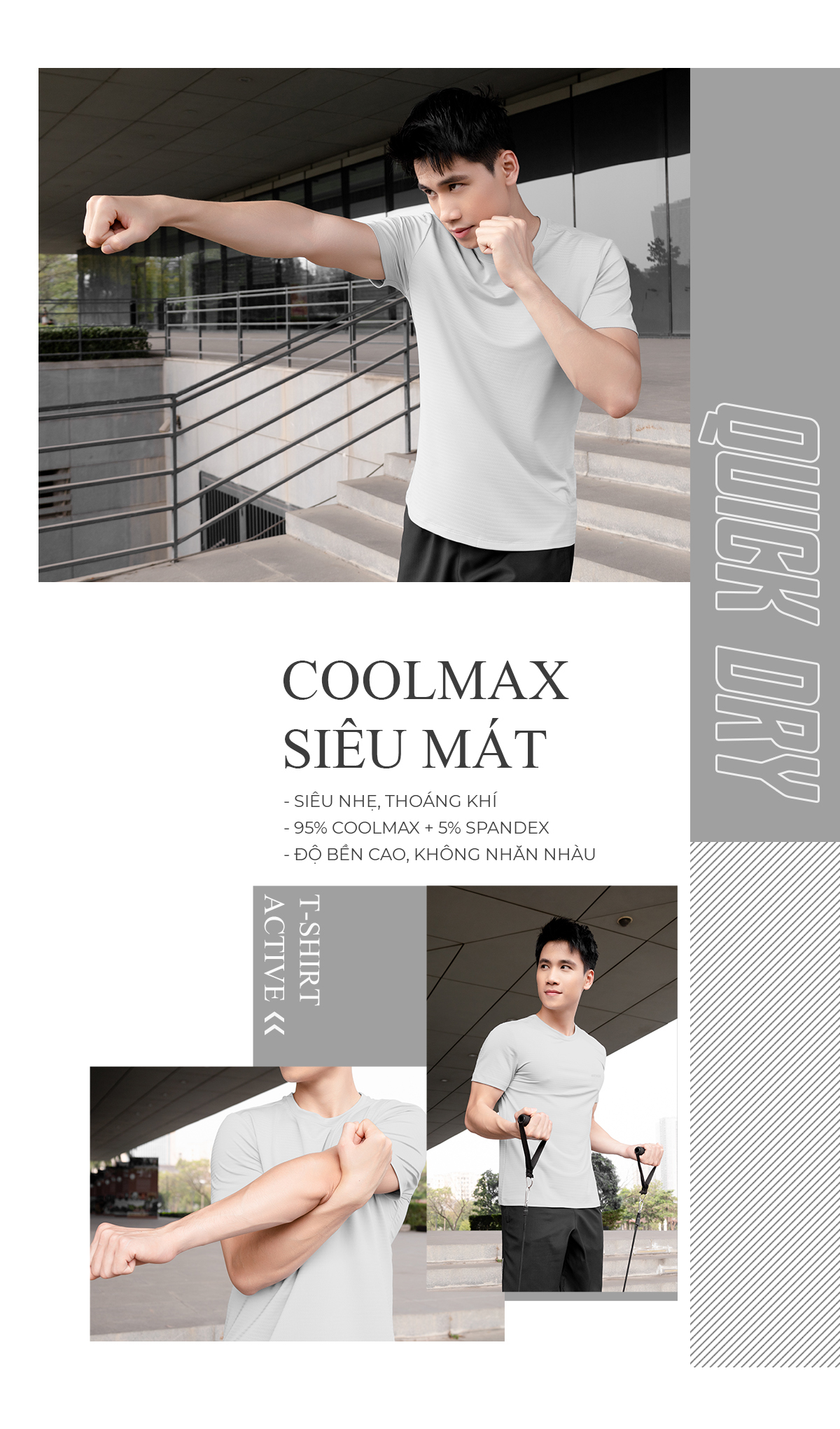 Mô tả Áo thun thể thao nam Guzado chất coolmax thể thao mát lạnh thoáng khí,vận động thoải mái GTS02 - 2