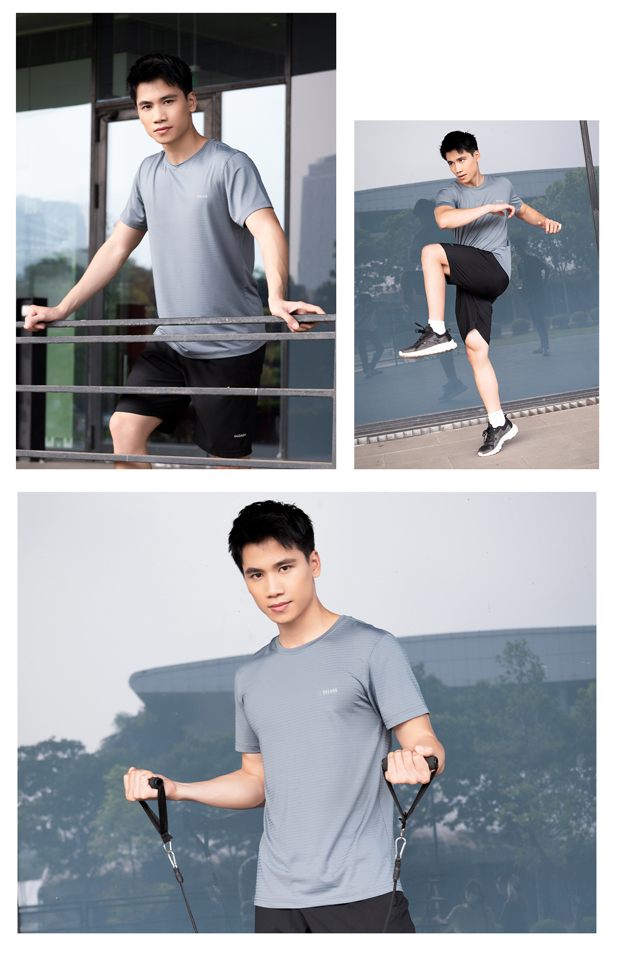 Mô tả Áo thun thể thao nam Guzado chất coolmax thể thao mát lạnh thoáng khí,vận động thoải mái GTS02 - 5