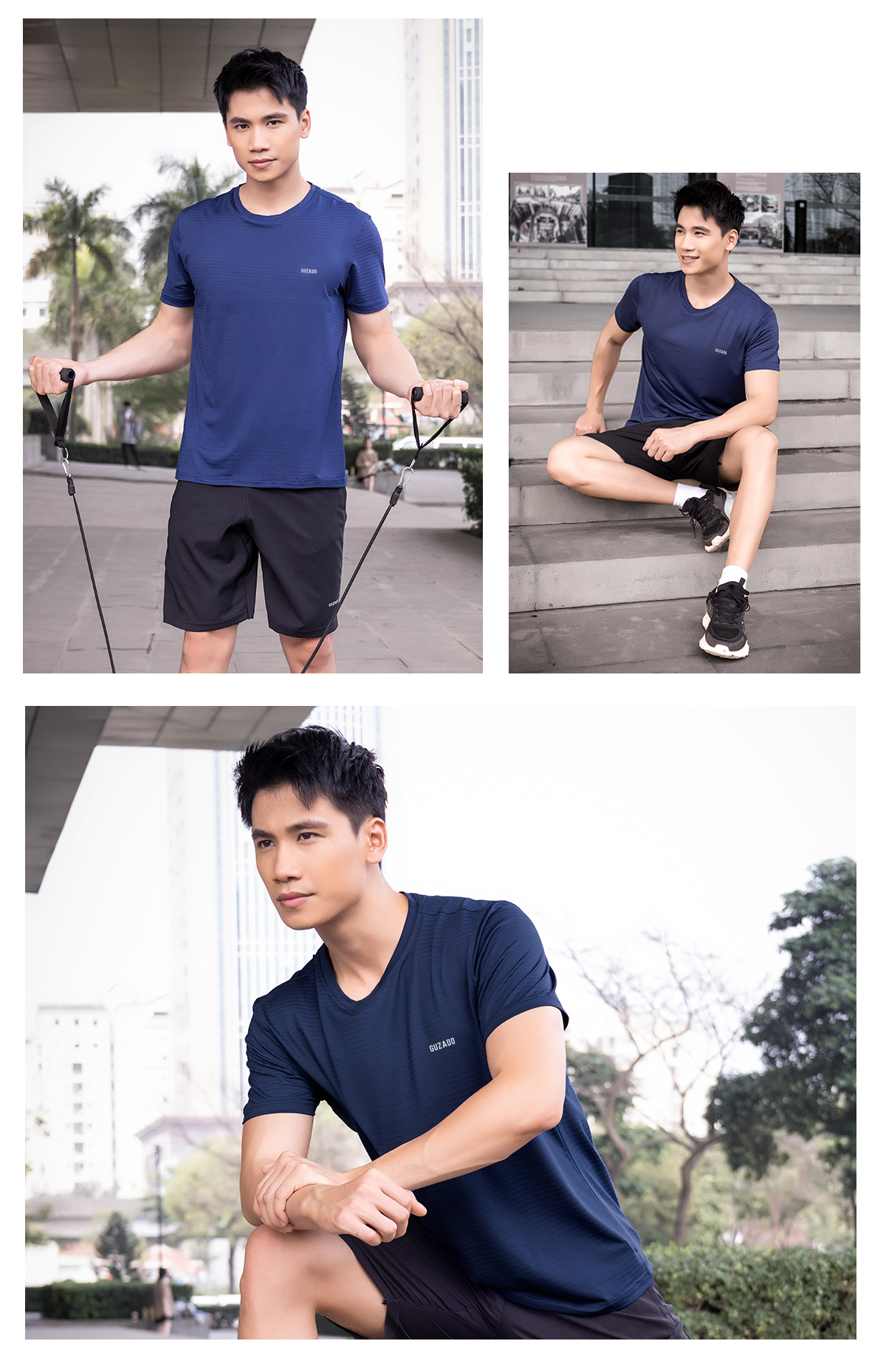 Mô tả Áo thun thể thao nam Guzado chất coolmax thể thao mát lạnh thoáng khí,vận động thoải mái GTS02 - 7