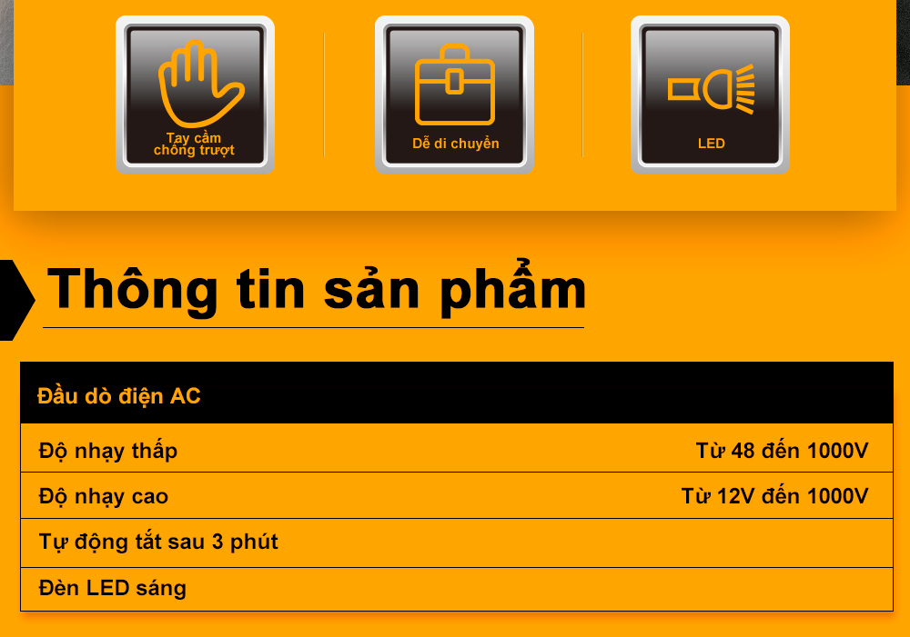 Mô tả Bút thử điện kỹ thuật số đa năng INGCO VD10003 | VD100026 đầu dò điện áp cảm ứng không tiếp xúc dòng điện dò âm tường - 5