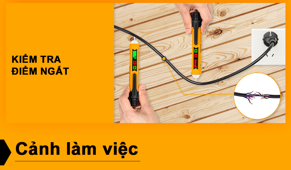 Mô tả Bút thử điện kỹ thuật số đa năng INGCO VD10003 | VD100026 đầu dò điện áp cảm ứng không tiếp xúc dòng điện dò âm tường - 7