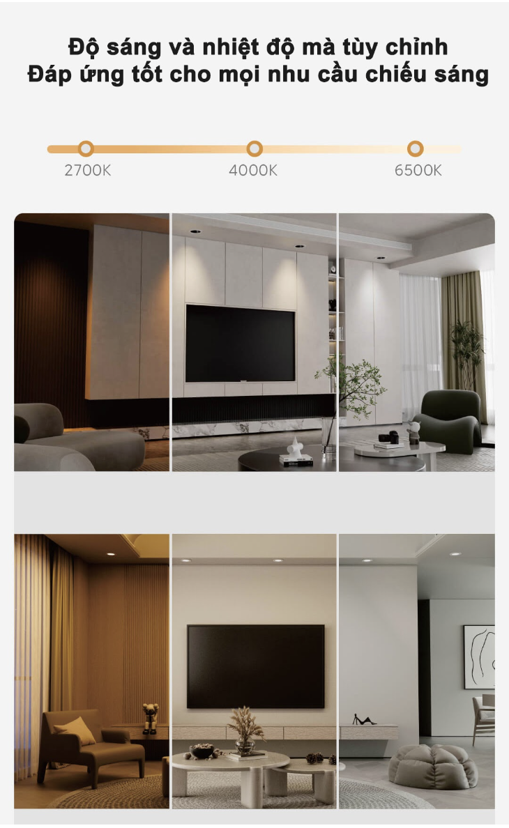 Mô tả Đèn led âm trần Spotlight Yeelight M3 chiếu điểm, Ra95 , nhiệt màu 2700-6500k , Hỗ trợ Homekit, cần Hub - 2