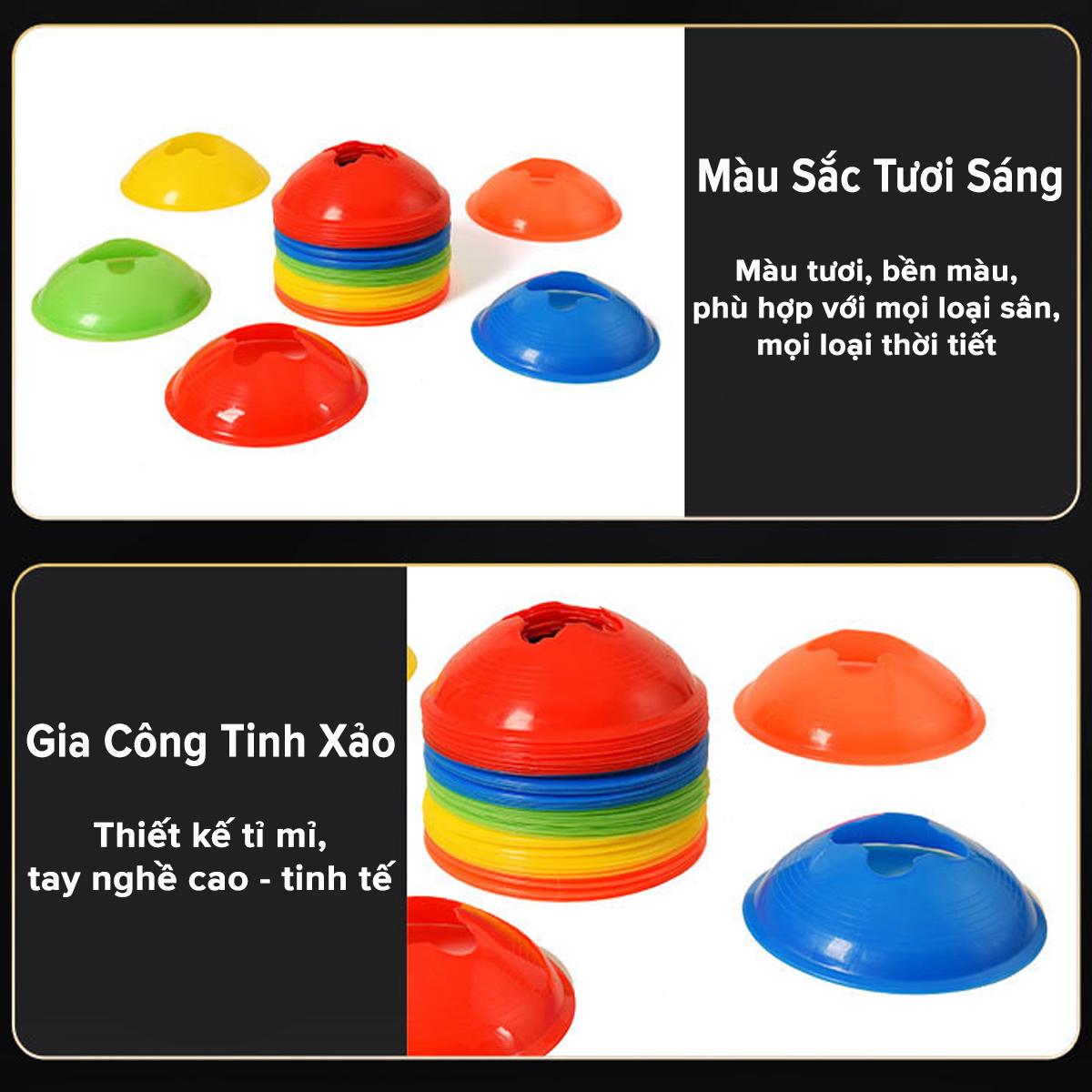 Mô tả Nấm Lùn Chiến Thuật Tập Bóng Đá, Cone, Tập Trượt Patin Cao 5cm Chọn Màu – Nặng 22gram Chính Hãng Amalife - 7