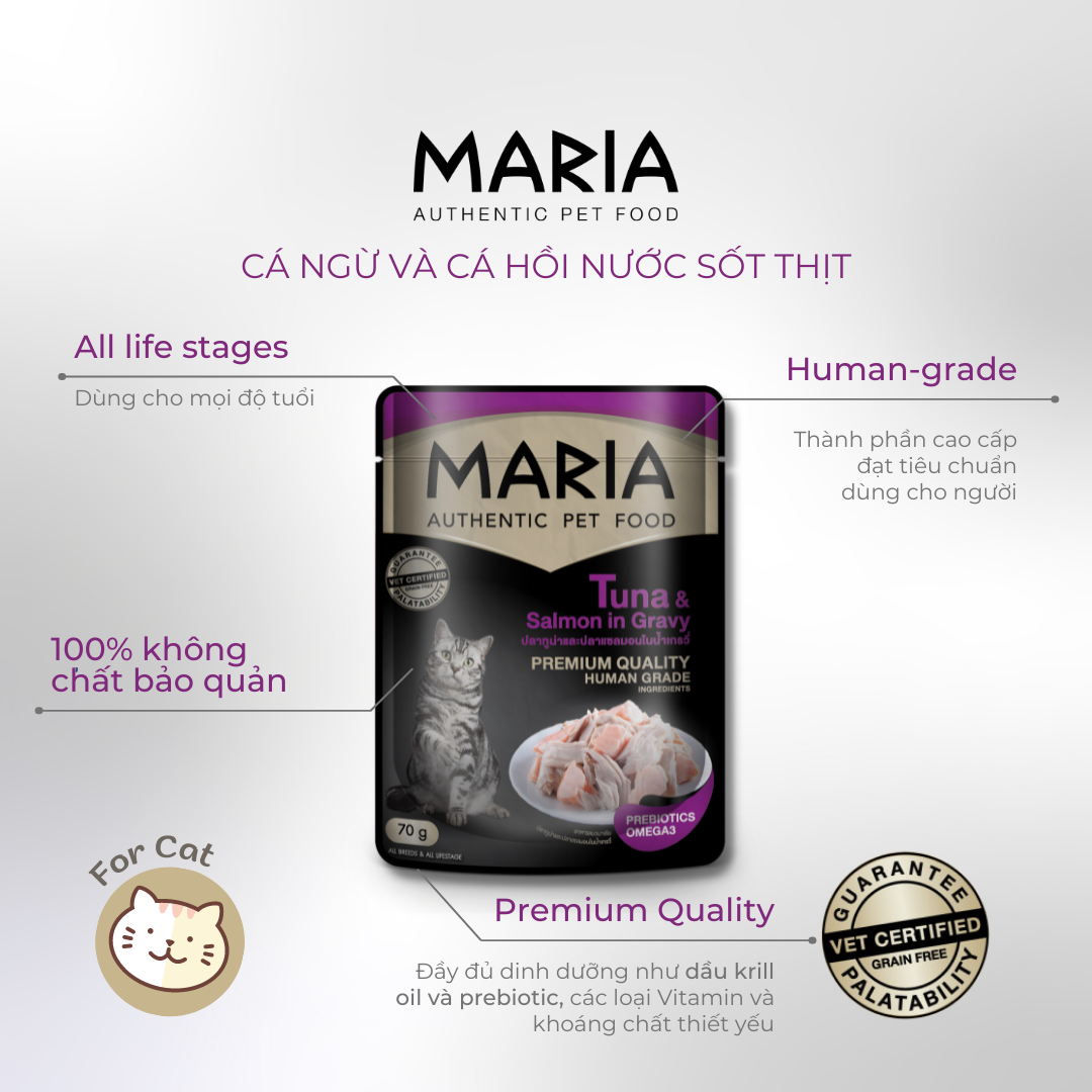 Mô tả Pate cho mèo Maria hộp 12 gói 70g - 1