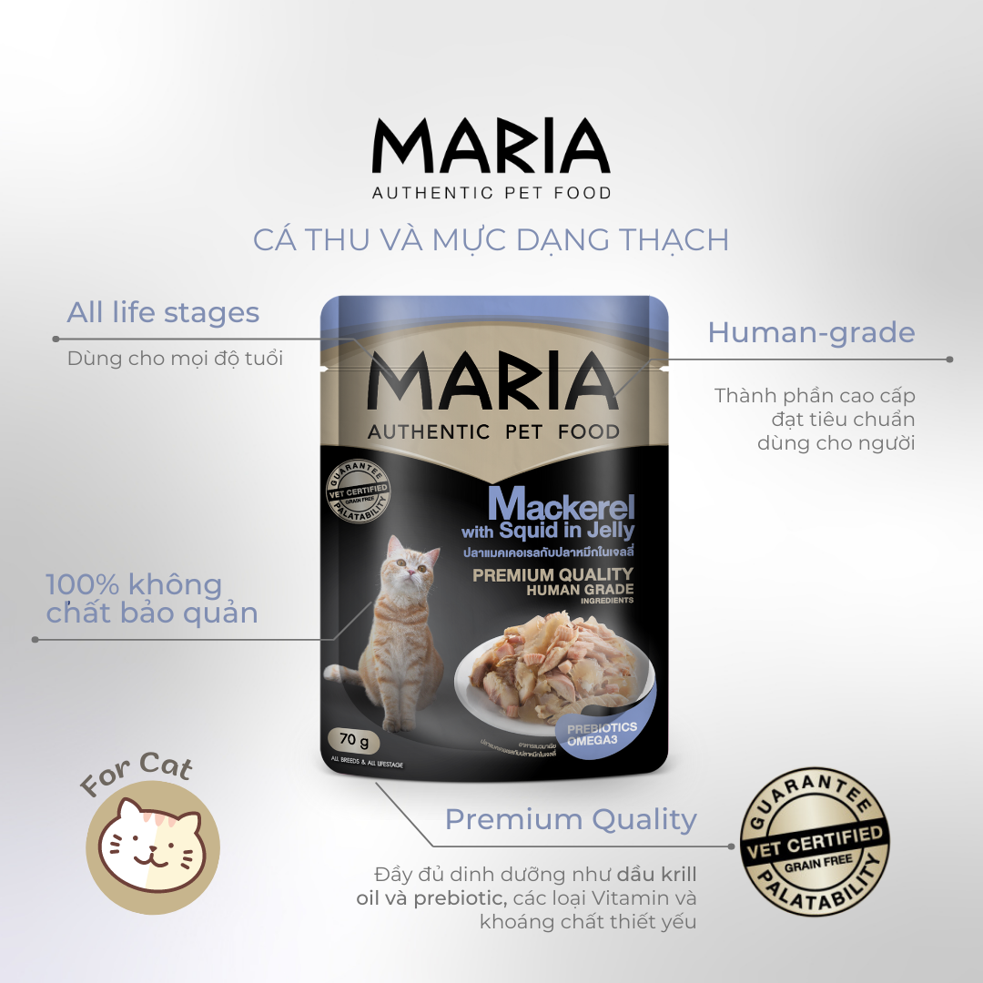 Mô tả Pate cho mèo Maria hộp 12 gói 70g - 3