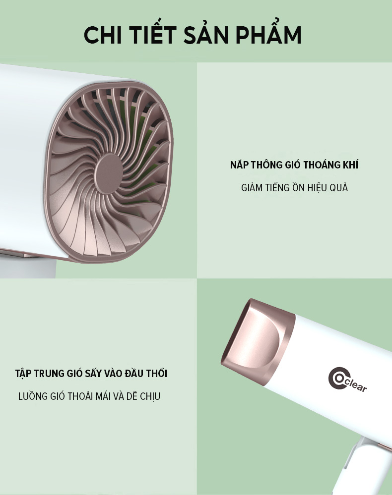 Mô tả Máy Sấy Tóc Coclear CH6289 (1800W) Chế Độ Sấy Mát Bảo Vệ Tóc - Hàng Chính Hãng - 12