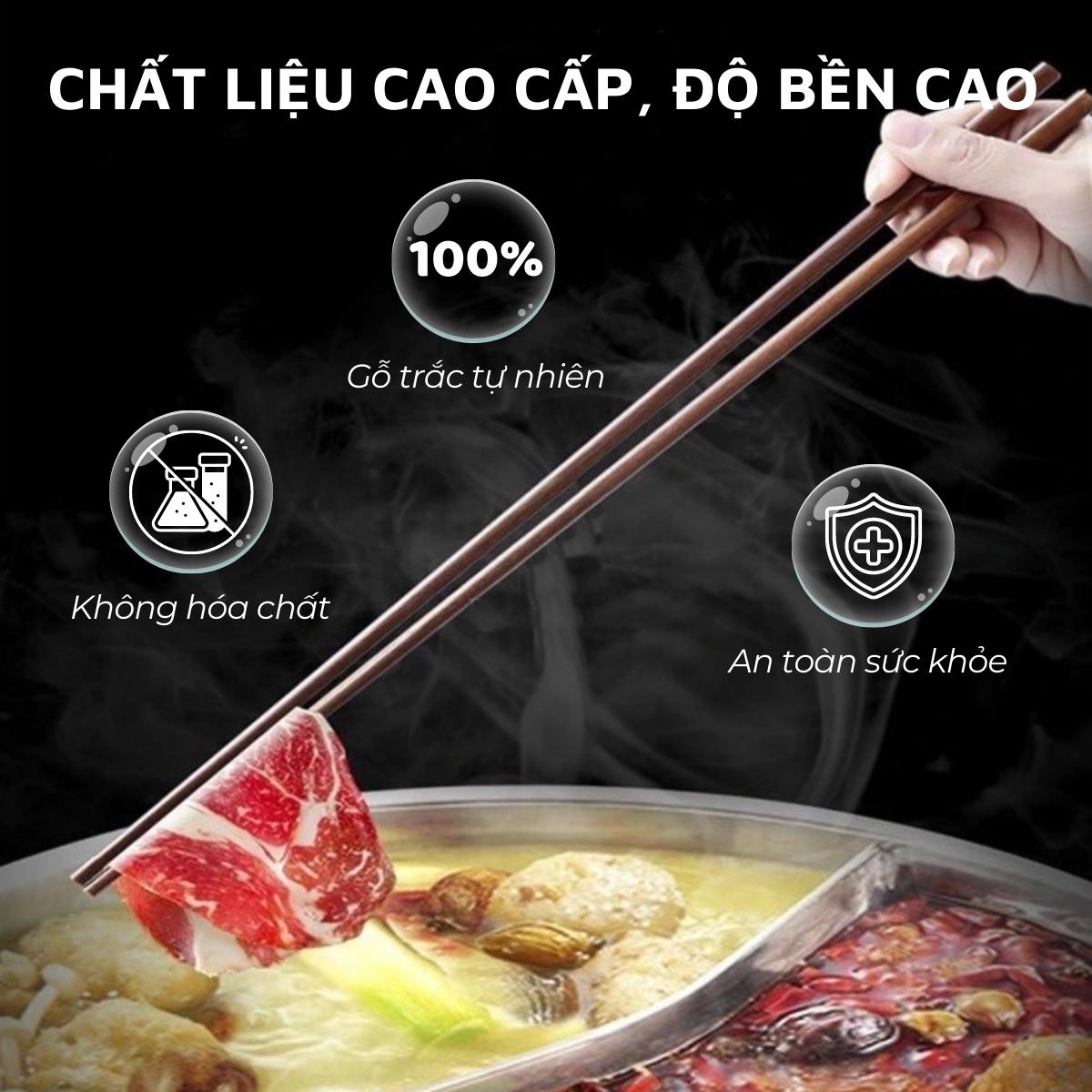 Mô tả Đũa xào nấu thức ăn DandiHome gỗ trắc dai 35,5cm cao cấp, chịu nhiệt tốt, an toàn - 3