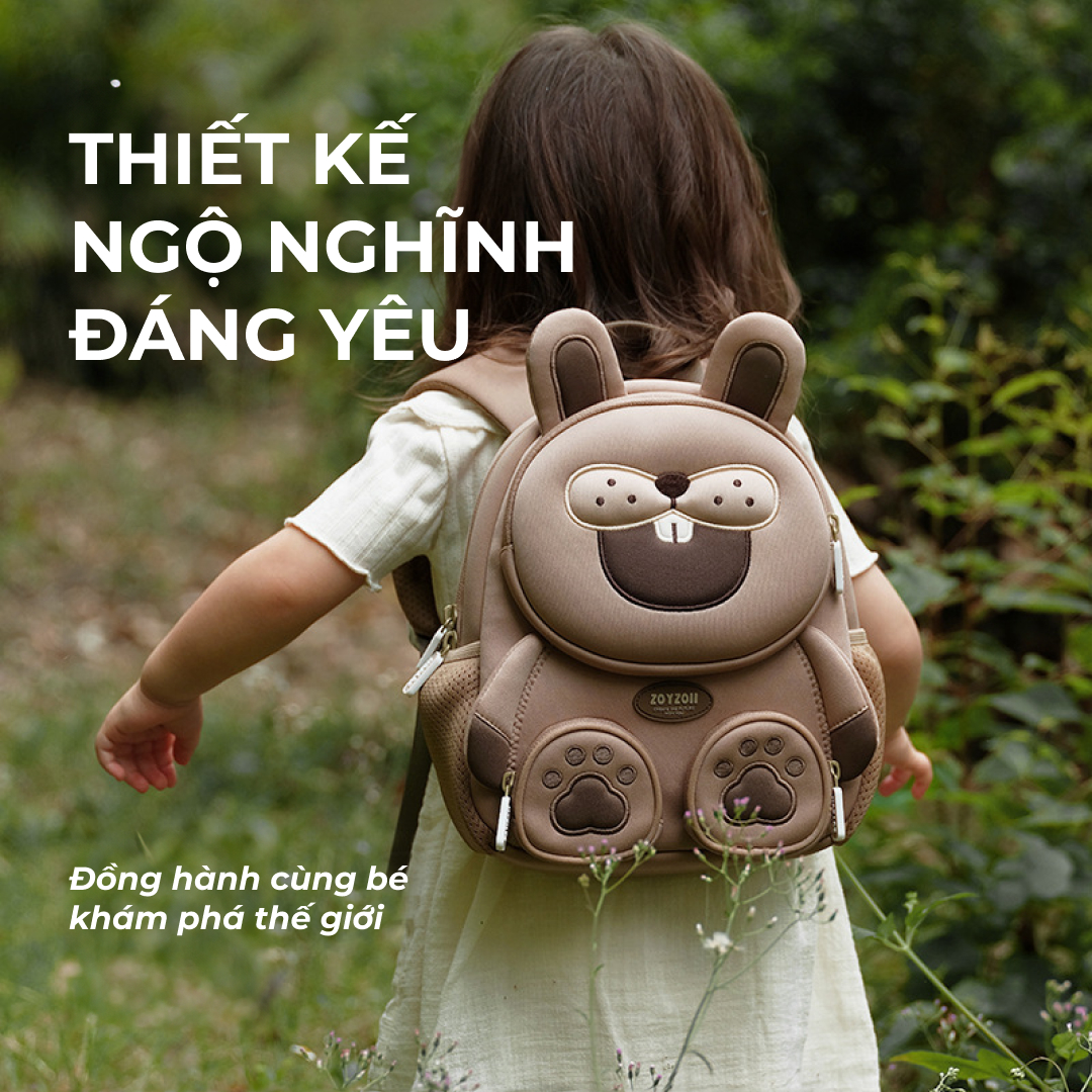 Mô tả Balo cho bé Zoyzoii B38 hình thú chính hãng, chất vải SBR cao cấp, siêu nhẹ, khóa YKK nhập khẩu Nhật - 2