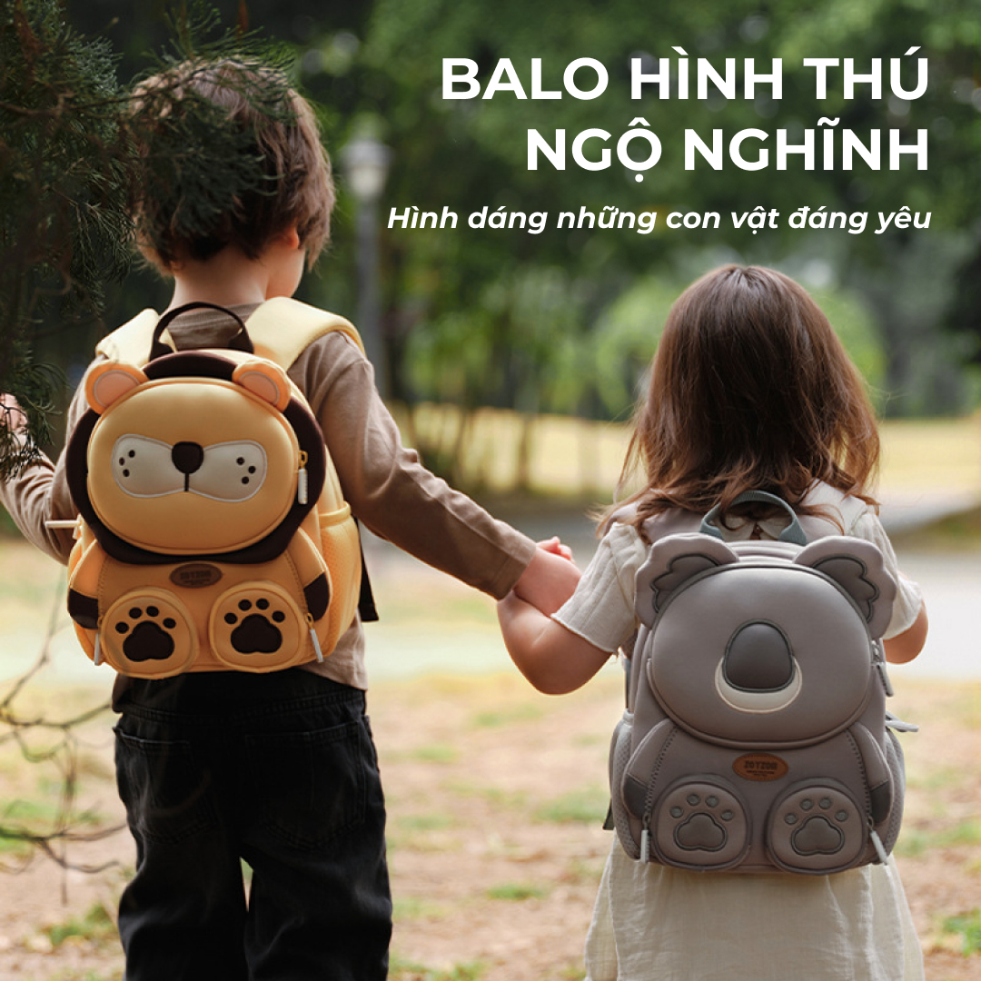 Mô tả Balo cho bé Zoyzoii B38 hình thú chính hãng, chất vải SBR cao cấp, siêu nhẹ, khóa YKK nhập khẩu Nhật - 1