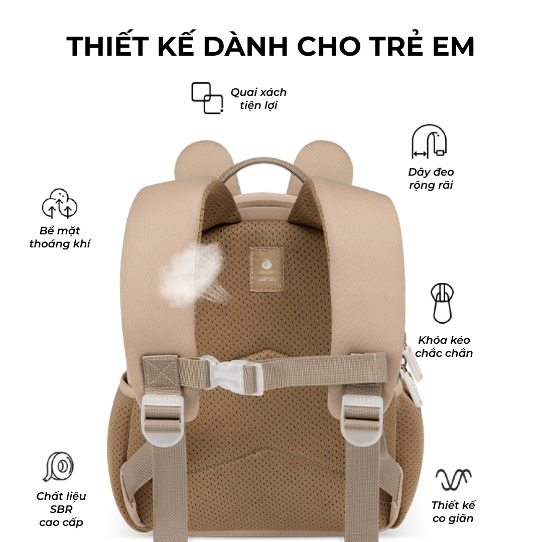 Mô tả Balo cho bé Zoyzoii B38 hình thú chính hãng, chất vải SBR cao cấp, siêu nhẹ, khóa YKK nhập khẩu Nhật - 3