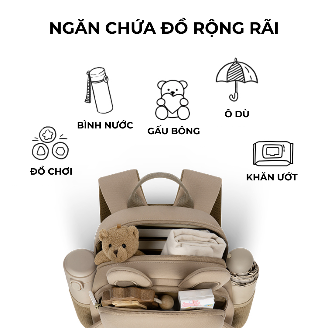 Mô tả Balo cho bé Zoyzoii B38 hình thú chính hãng, chất vải SBR cao cấp, siêu nhẹ, khóa YKK nhập khẩu Nhật - 4