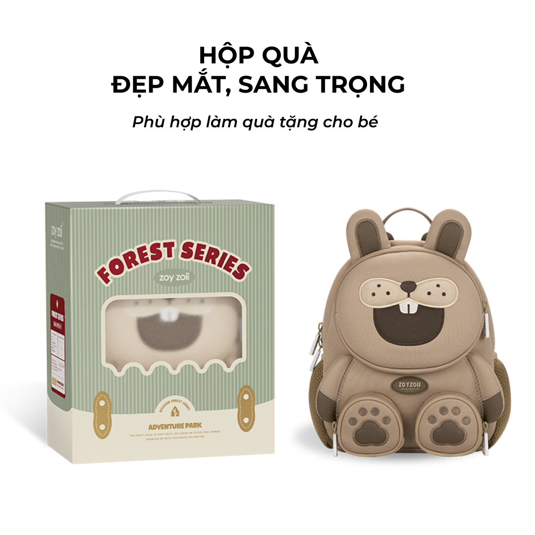 Mô tả Balo cho bé Zoyzoii B38 hình thú chính hãng, chất vải SBR cao cấp, siêu nhẹ, khóa YKK nhập khẩu Nhật - 5