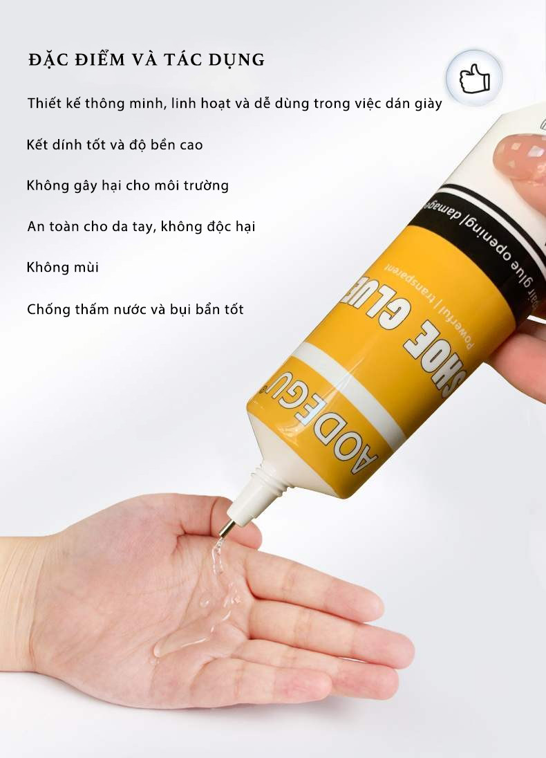 Mô tả Keo Dán Giày Dép Siêu Dính Chắc Chắn Trong Suốt An Toàn Với Da Tay 60ml - 2