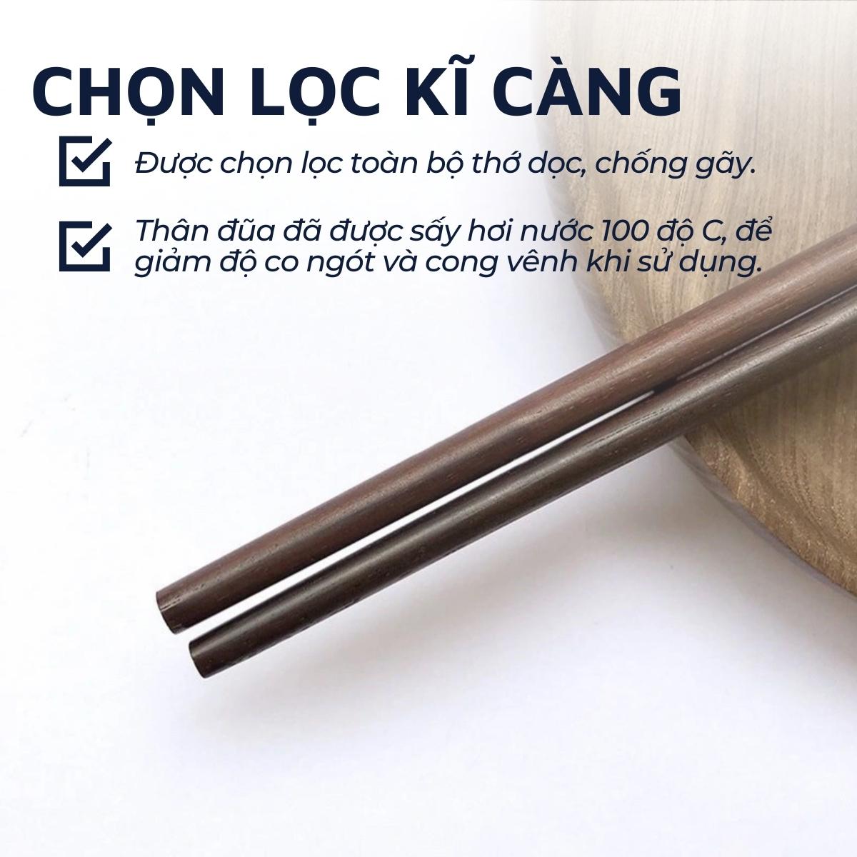 Mô tả Đũa xào nấu thức ăn DandiHome gỗ trắc dai 35,5cm cao cấp, chịu nhiệt tốt, an toàn - 4