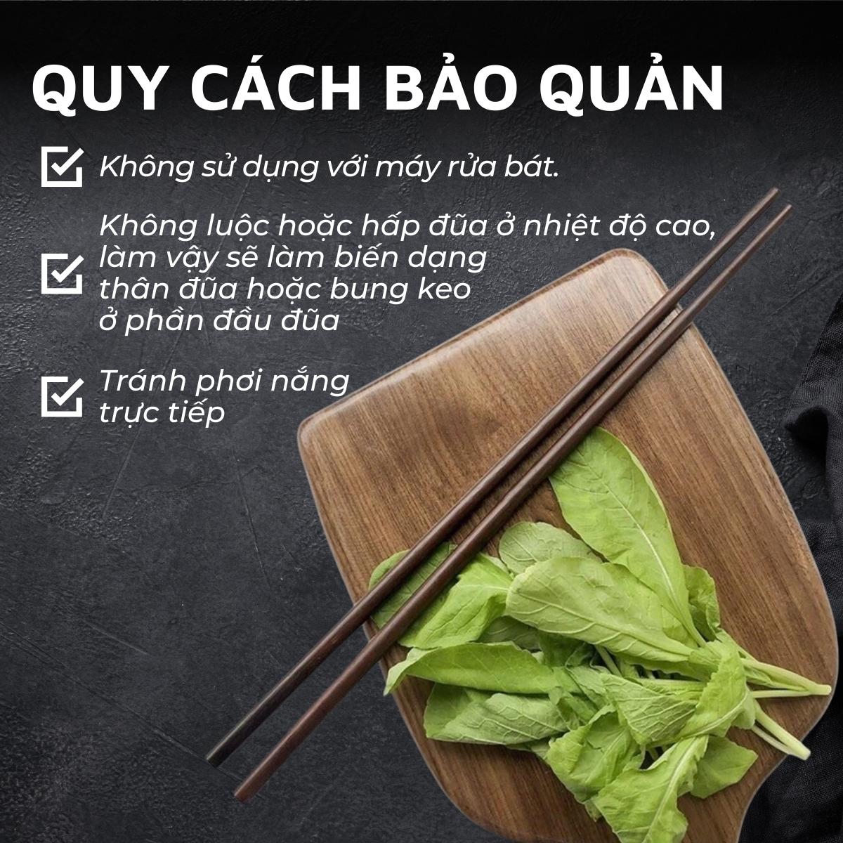 Mô tả Đũa xào nấu thức ăn DandiHome gỗ trắc dai 35,5cm cao cấp, chịu nhiệt tốt, an toàn - 5