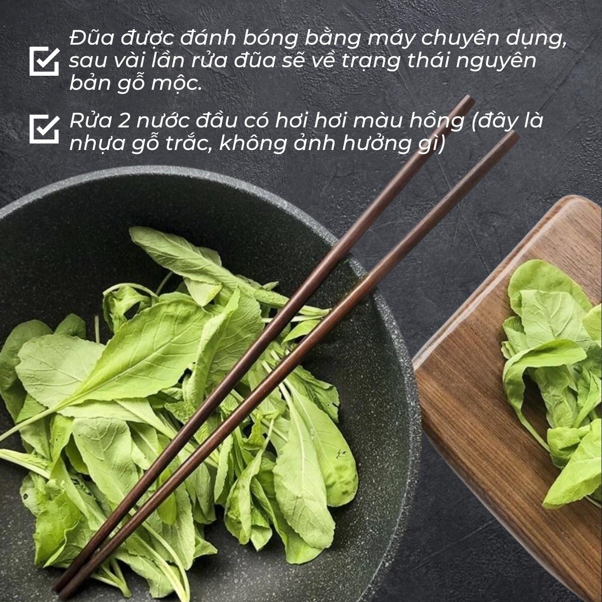 Mô tả Đũa xào nấu thức ăn DandiHome gỗ trắc dai 35,5cm cao cấp, chịu nhiệt tốt, an toàn - 6