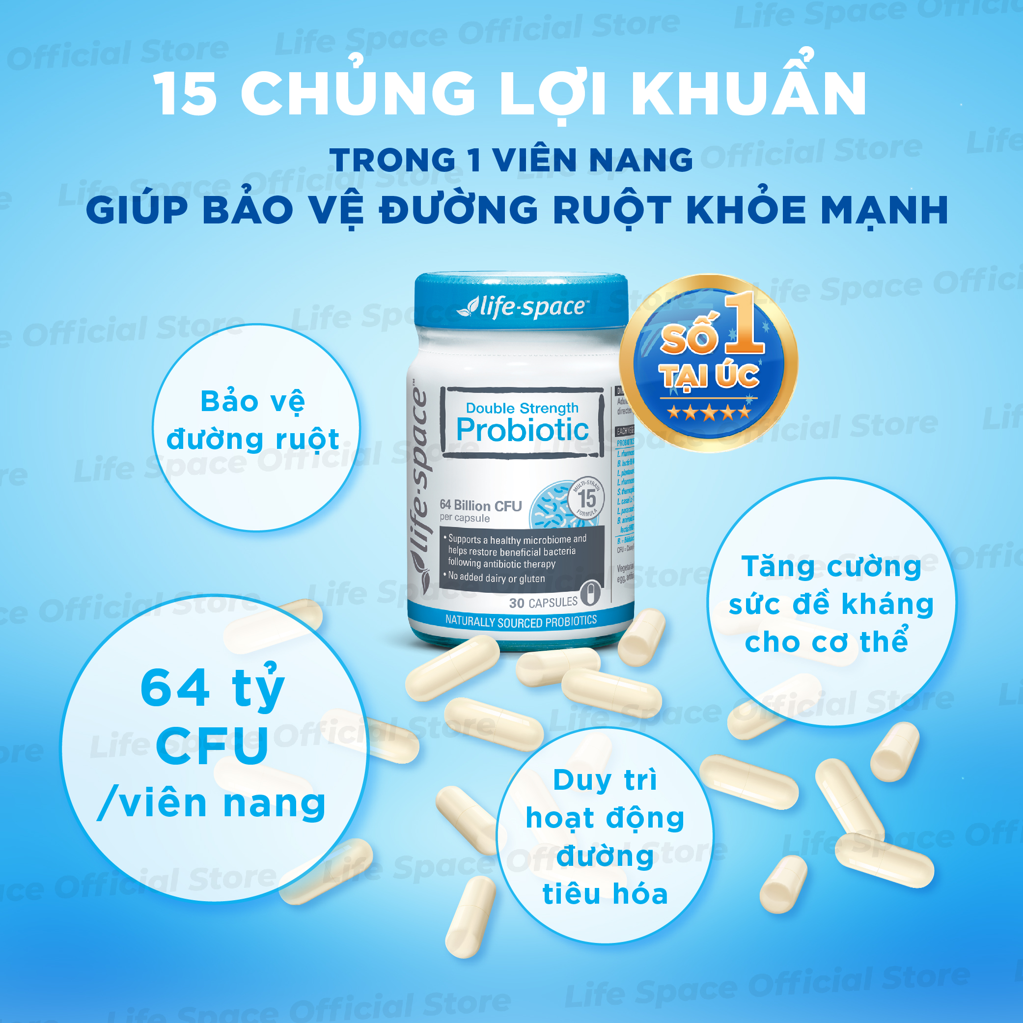 Công dụng Men vi sinh Life Space Double Strength