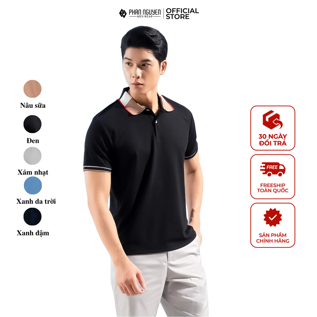 Mô tả Áo polo nam cộc tay Phan Nguyễn, chất liệu cao cấp thoáng mát, ngăn mùi, thiêt kế form xuông thoải mái, hiện đại APC.208 - 1
