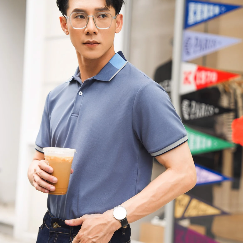 Mô tả Áo thun có cổ cộc tay nam Phan Nguyễn, chất liệu cà phê kháng khuẩn, form thoải mái dễ phối APC.211 - 3