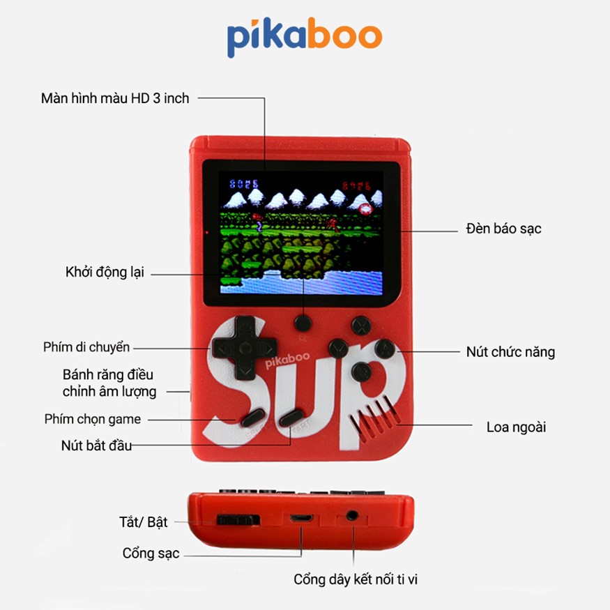 Máy game cầm tay Pikaboo - Màn hình sắc nét