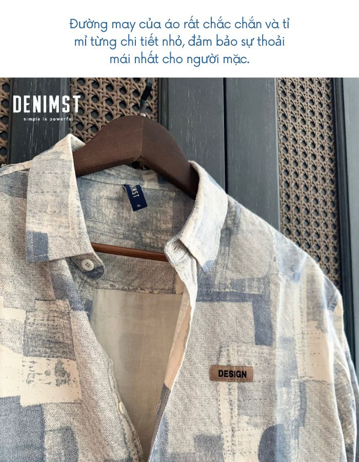 Áo sơ mi DENIMST A209 họa tiết 2
