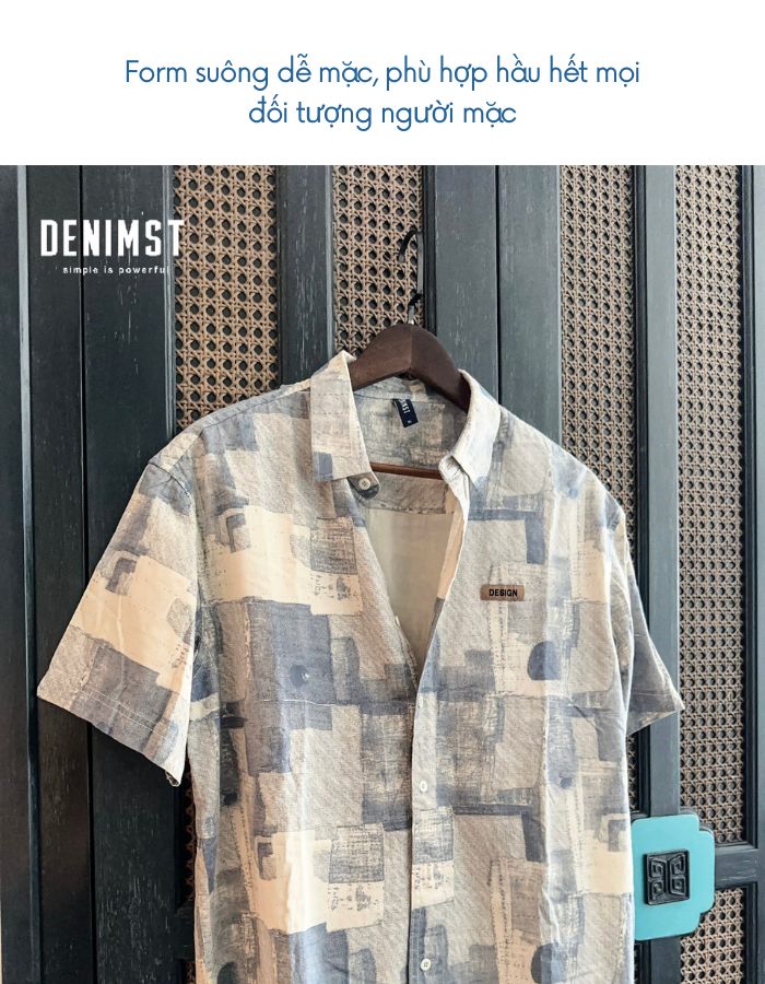 Áo sơ mi DENIMST A209 họa tiết 4