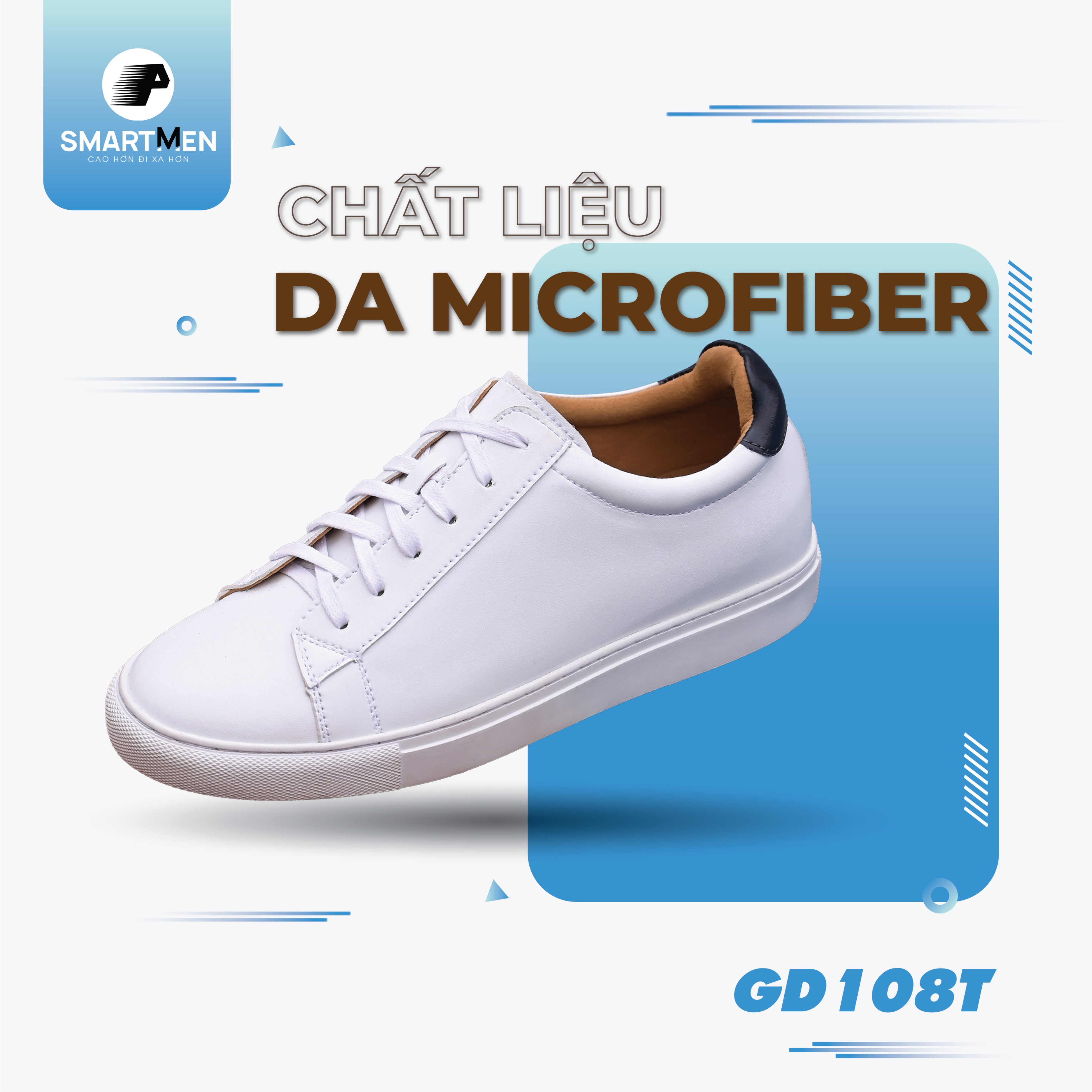 Mô tả Giày tăng chiều cao thể thao Smartmen GD1-08 Trắng - 2