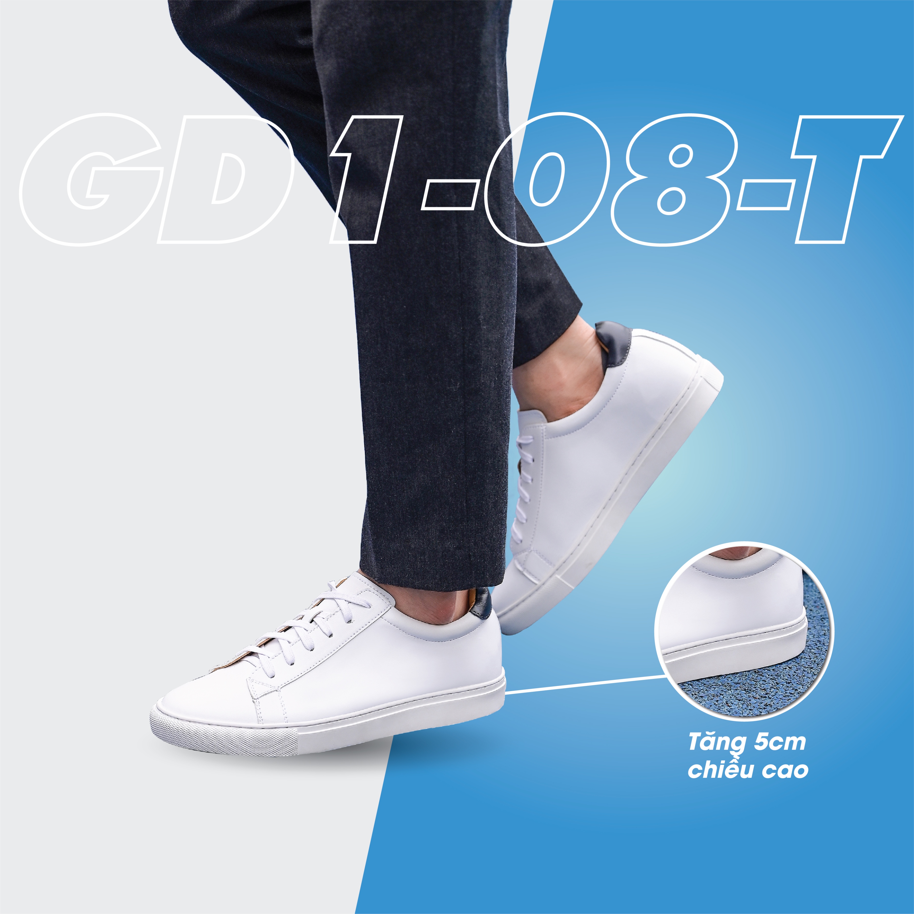 Mô tả Giày tăng chiều cao thể thao Smartmen GD1-08 Trắng - 4