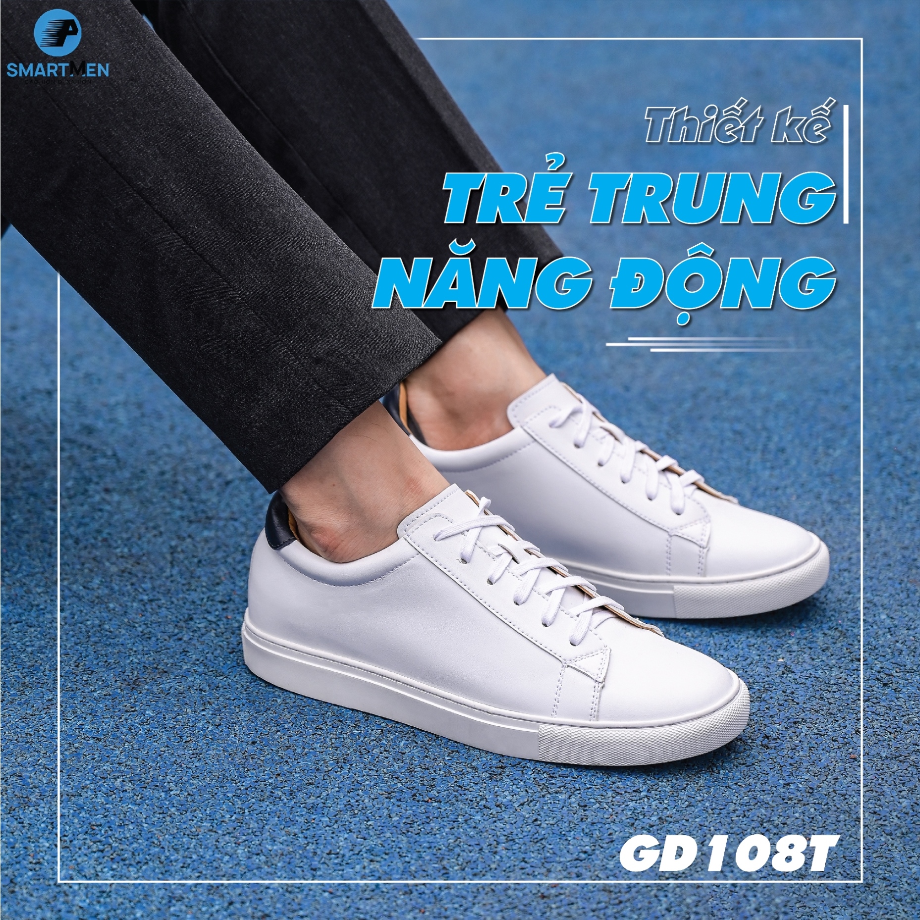 Mô tả Giày tăng chiều cao thể thao Smartmen GD1-08 Trắng - 3