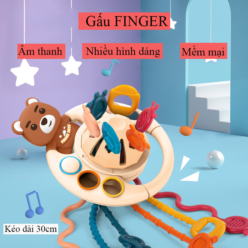 Mô tả Đồ chơi gặm nướu chất liệu nhựa và cao su non có dây rút thông minh rèn luyện vận động thô - 7