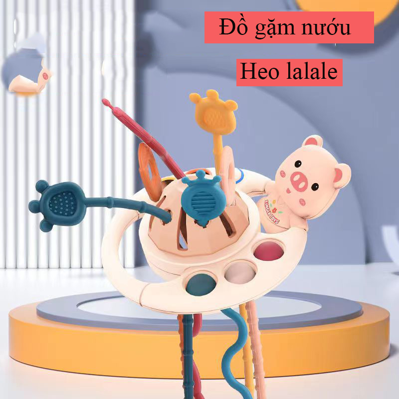 Mô tả Đồ chơi gặm nướu chất liệu nhựa và cao su non có dây rút thông minh rèn luyện vận động thô - 8