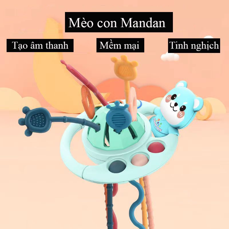 Mô tả Đồ chơi gặm nướu chất liệu nhựa và cao su non có dây rút thông minh rèn luyện vận động thô - 9