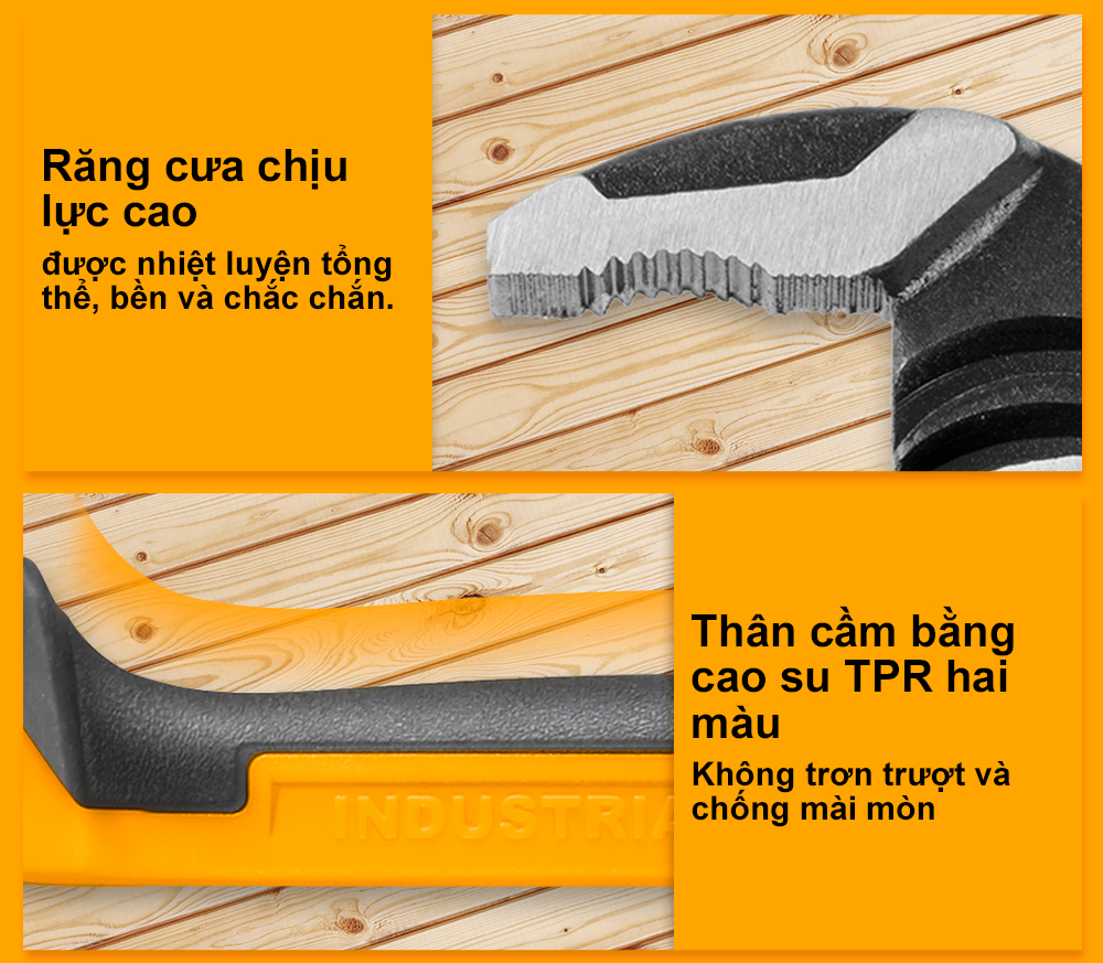 Mô tả Kìm mỏ quạ 10 inch/250mm INGCO HPP28251 độ mở tối đa 50mm kích thước dài 250mm - 3