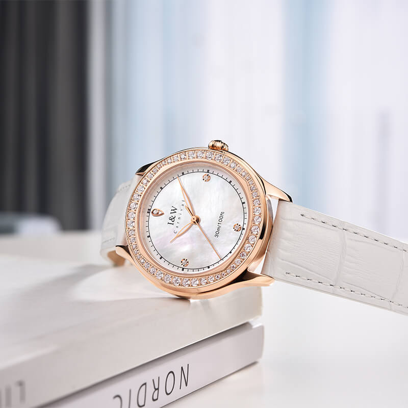 Mô tả Đồng hồ nữ chính hãng IW Carnival IW593L-3,Kính sapphire,chống xước,Chống nước30m,BH24 tháng,Máy điện tử(pin),dây da - 3
