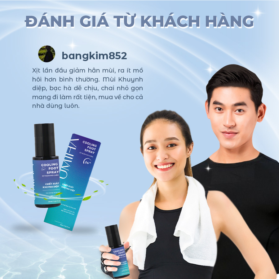 Mô tả Xịt hôi chân UMIHA (45ml) chiết xuất Khuynh Diệp xịt khử mùi hôi chân và khử mùi giày hiệu quả cả ngày dài - 6