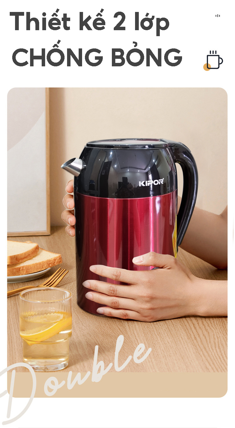 Mô tả Ấm siêu tốc KIPOR KP-A266 dung tích 3.2L - 2