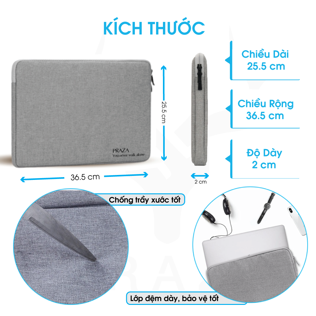 Mô tả Combo Túi Chống Sốc Laptop & Túi Đựng Phụ Kiện Công Nghệ PRAZA - TX092V08 - 1