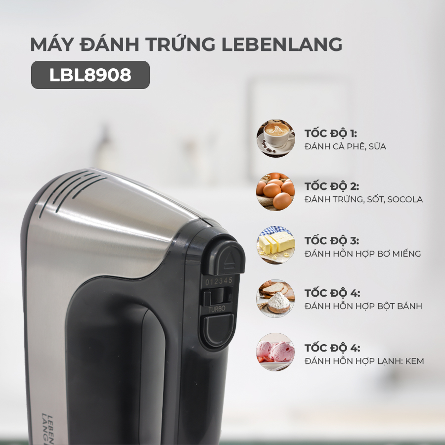 Máy đánh trứng Lebenlang LBL8908