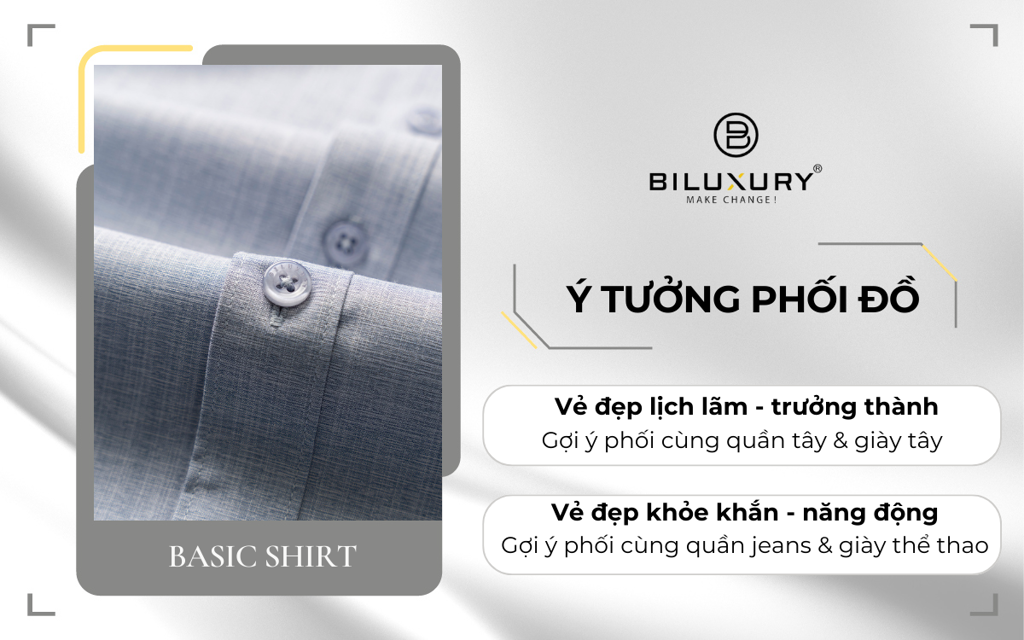 Mô tả Áo Sơ Mi Dài Tay 7SMDB008 Biluxury Vải Polyspun Chống Nhăn Kháng Khuẩn Chống Tia UV - 3