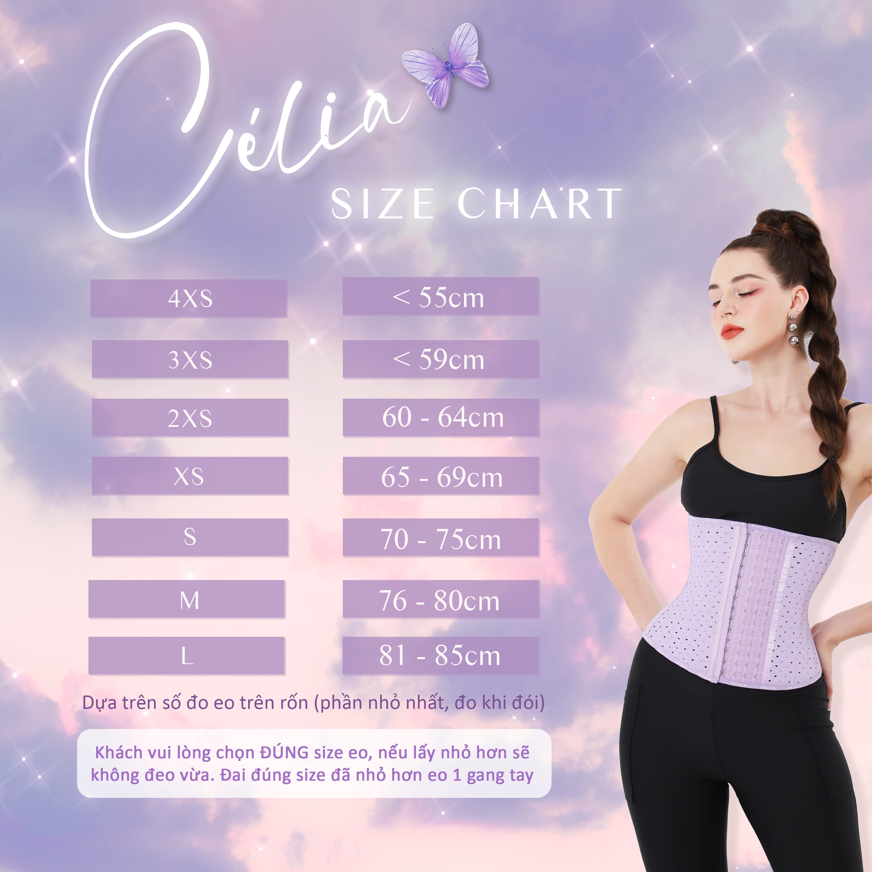 Mô tả Célia - Đai Gen Nịt Bụng Latex Lưới WSTORE Tím 27 Xương, 4 Nấc Cài, Thông Hơi - Gỉam Eo Sau Sinh & Sau Hút Mỡ By W.Stor - 2