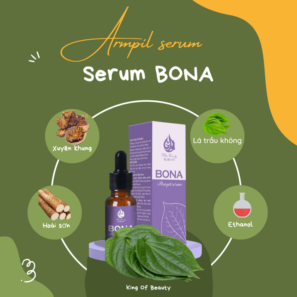 Mô tả Combo Serum Bona King Diamond Pharma 10ml + bông nở tác dụng hết hôi nách, hôi chân, mồ hôi tay chân v ĩ nh vi ễn - 3