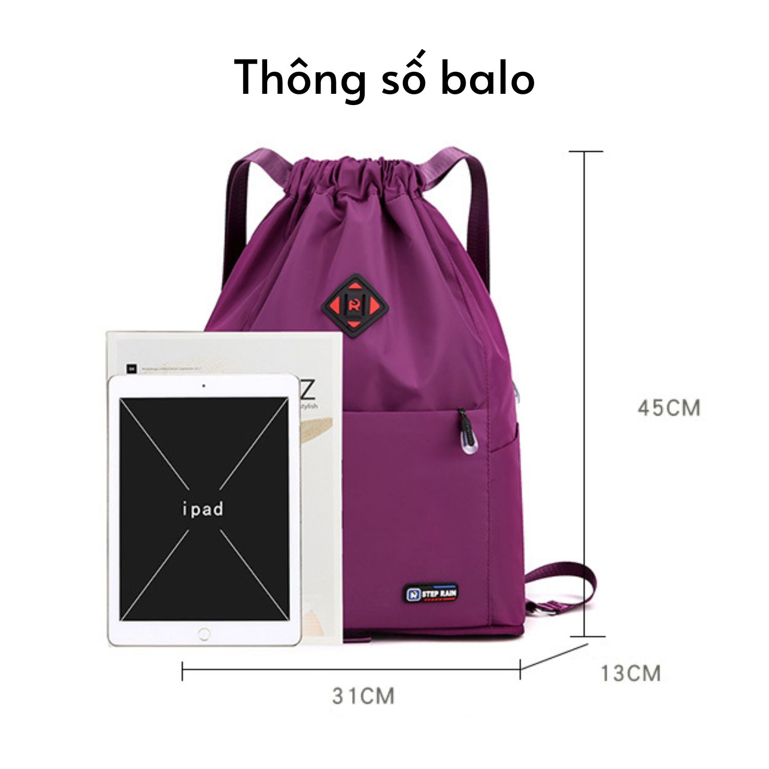 Ba Lô Dây Rút Gấp Gọn Chống Thấm Đa Năng STEPRAIN | Shopee Việt Nam