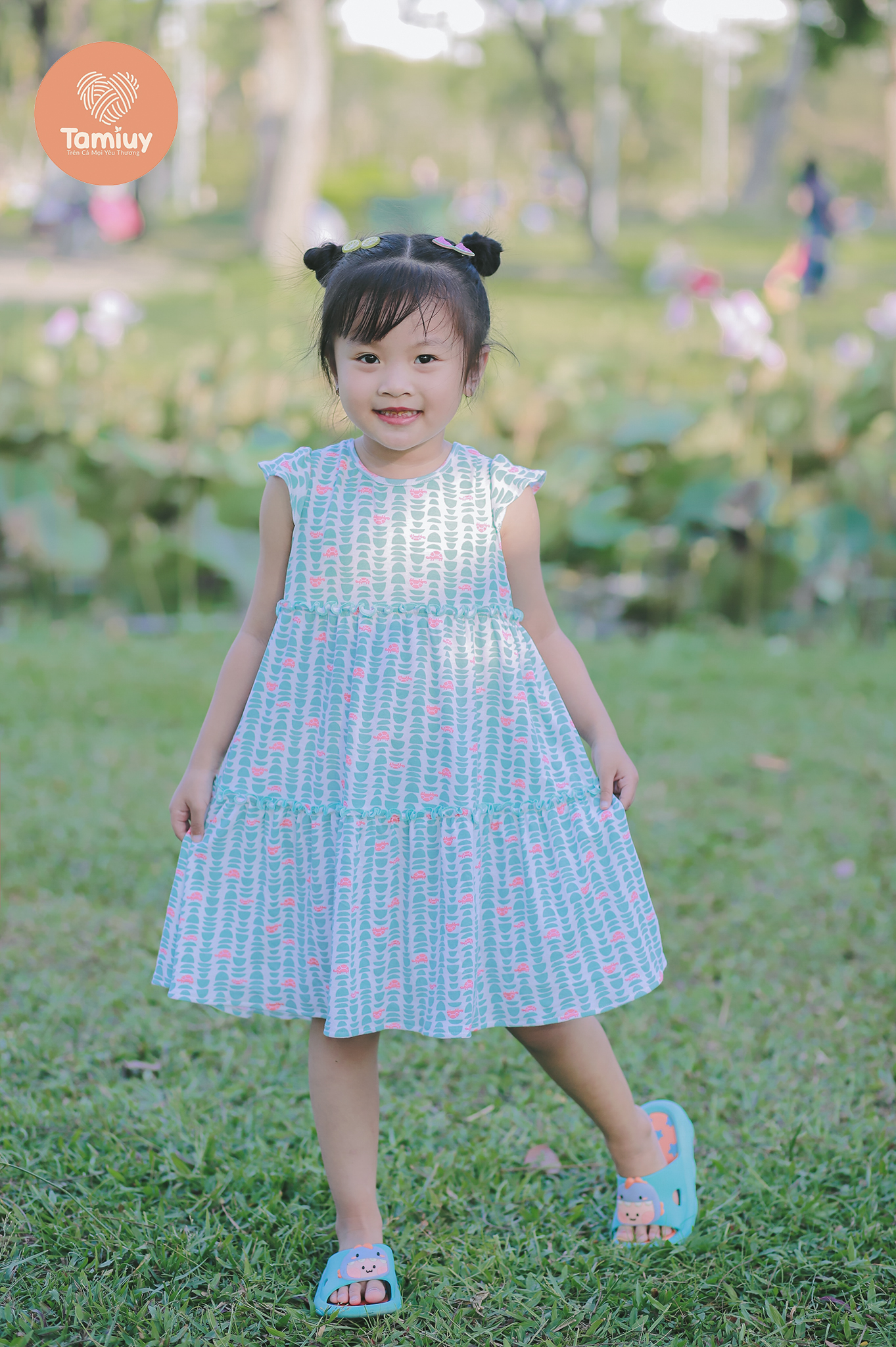 Mô tả Đầm Babydoll Bé Gái Tamiuy Chất Thun Cotton Mềm Mại Dành Cho Bé (1-10T) - 2