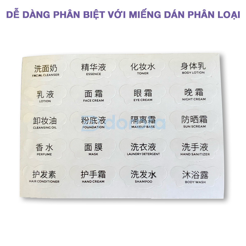 Mô tả Túi chiết mỹ phẩm du lịch DOROTA đựng dầu gội, sữa rửa mặt sữa tắm TC - 4