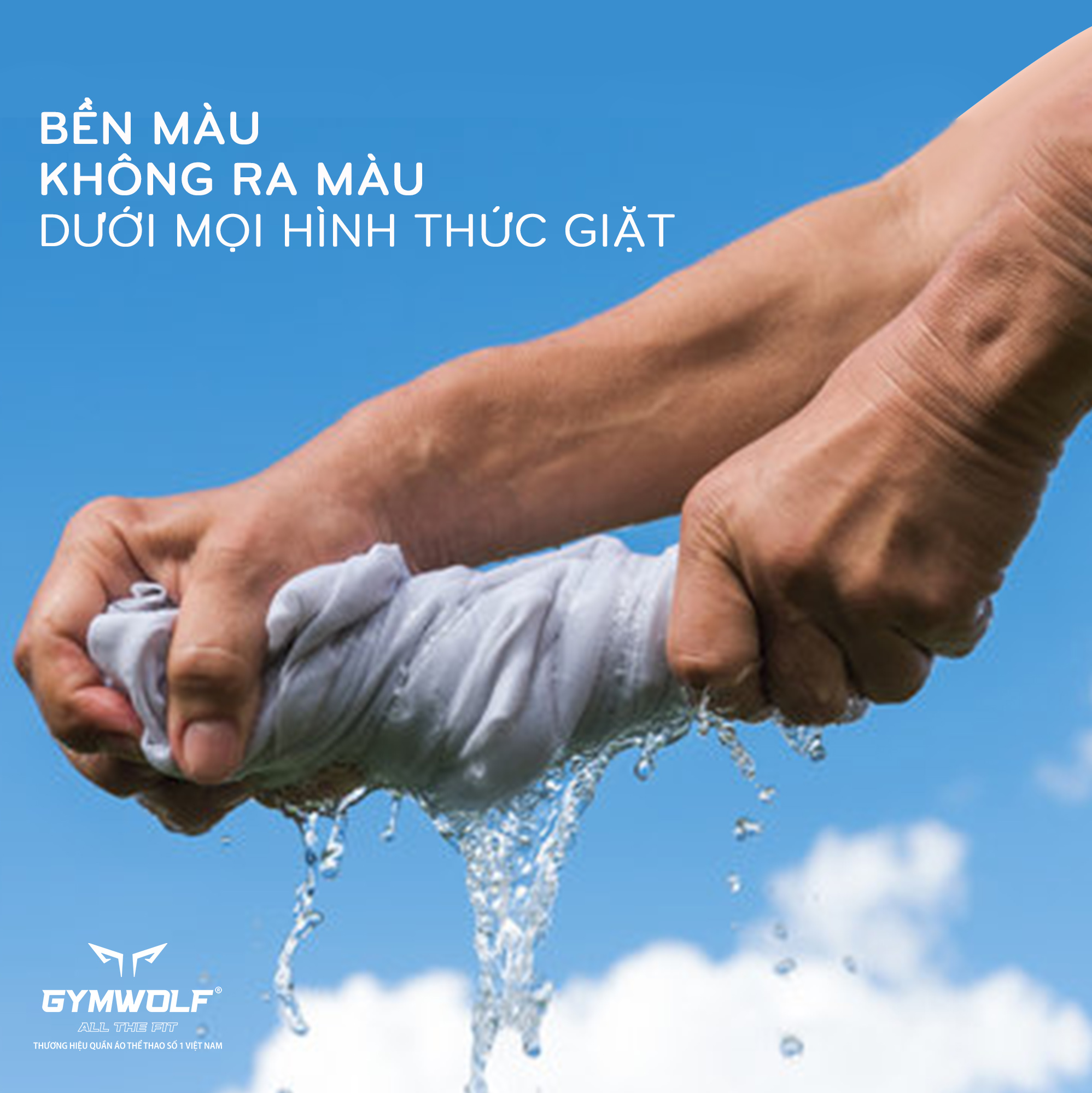 Công nghệ in chuyển nhiệt áo chạy bộ Gymwolf Mây Trời Tây Bắc – sắc nét, bền màu, không bong tróc