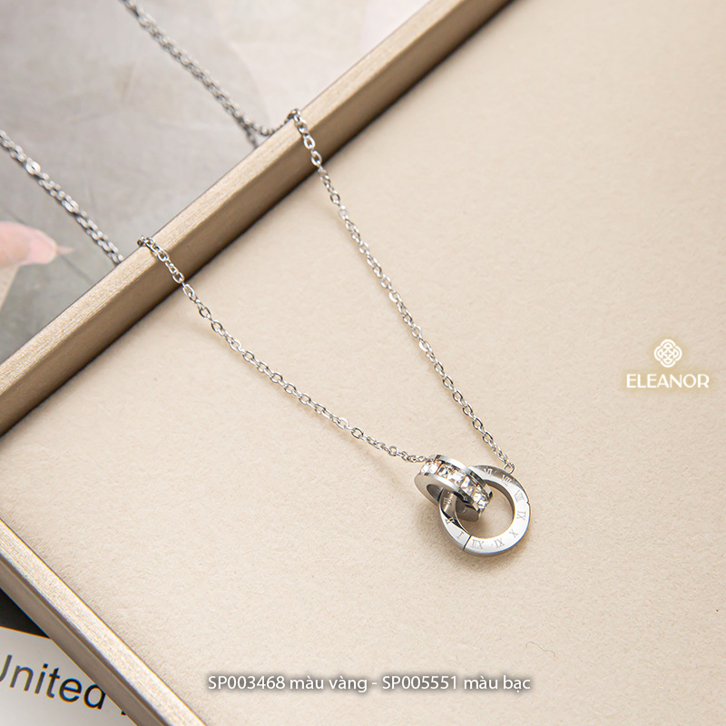 Mô tả Dây chuyền nữ titan Eleanor Accessories đính đá vòng cổ khắc số la mã phụ kiện trang sức 3468 - 2