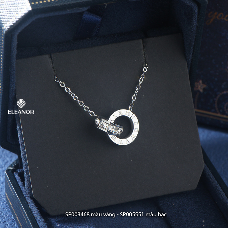 Mô tả Dây chuyền nữ titan Eleanor Accessories đính đá vòng cổ khắc số la mã phụ kiện trang sức 3468 - 4